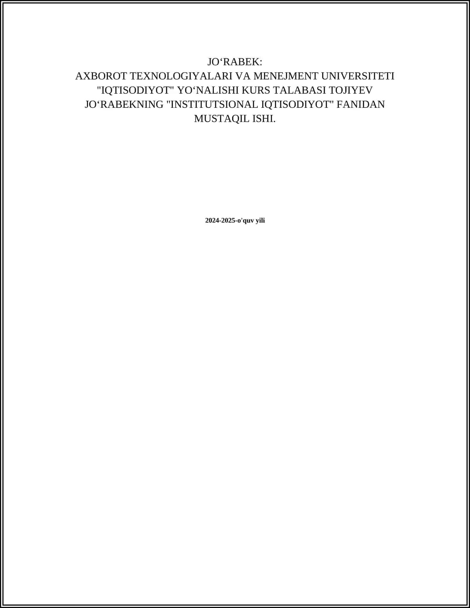 INSTITUTSIONAL IQTISODIYOT 2