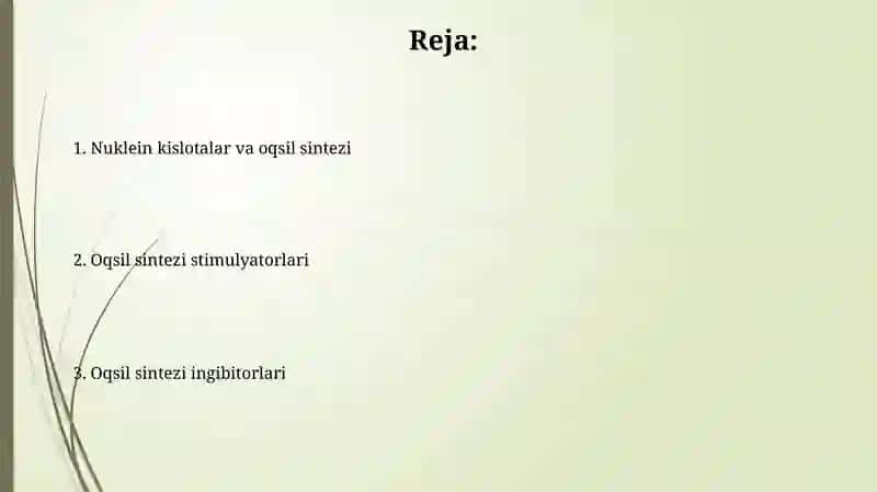 Oqsil sintezi stimulyatorlari 2