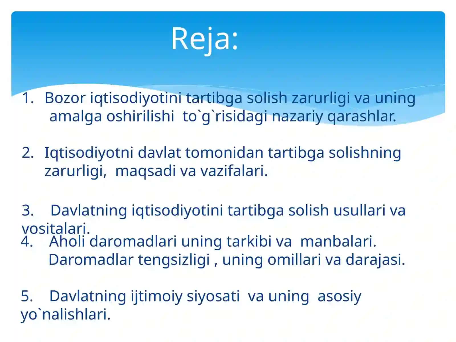 Bozor iqtisodiyotini tartibga solish zarurligi va uning amalga oshirilishi to`g`risidagi nazariy qarashlar 2
