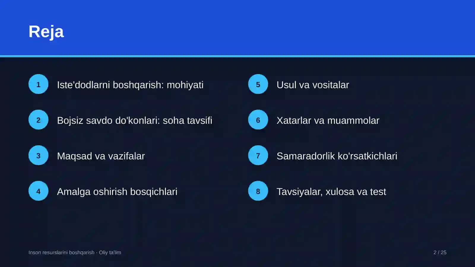 Bojsiz savdo do'konlarida iste'dodlarni boshqarish 2