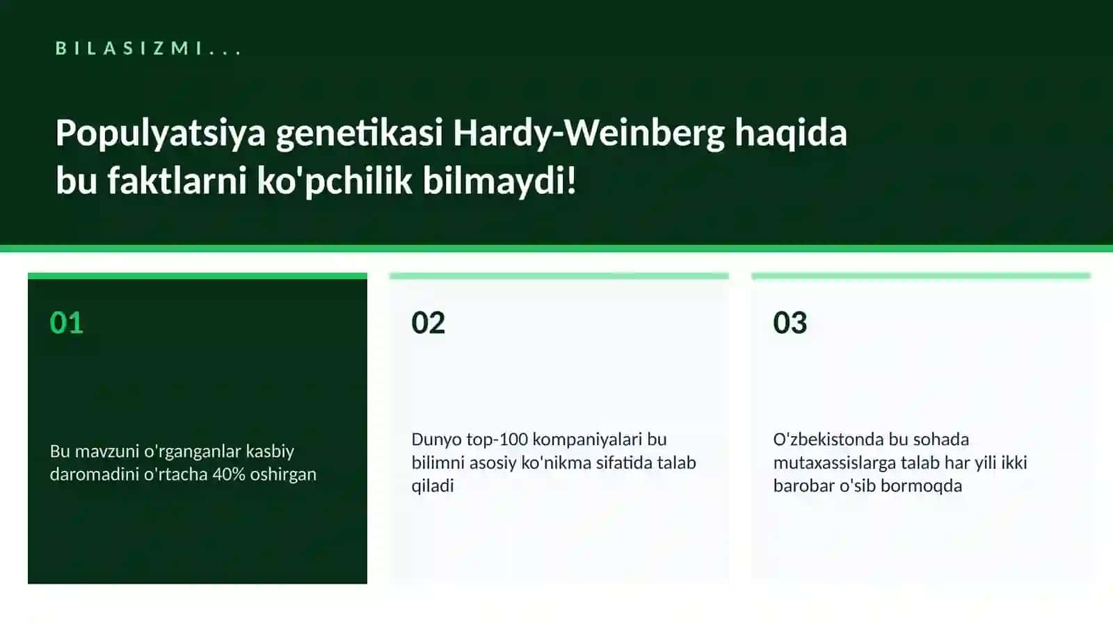 Populyatsiya genetikasi Hardy-Weinberg 2