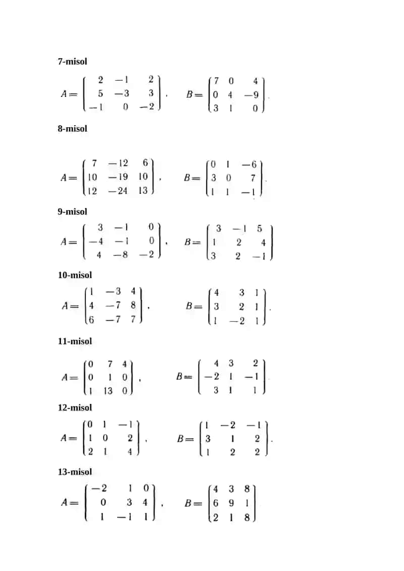 MATRITSALAR 2