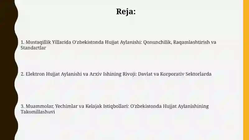Mustaqilik yilarida O'bekiatonda hujjatchilikning takomilashuvi 2