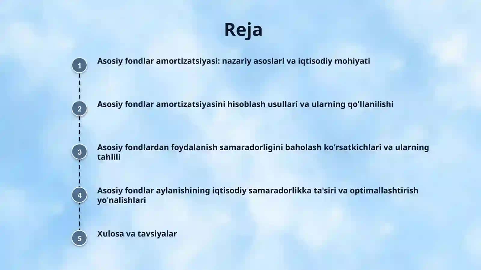 Asosiy fondlarning amarizatsiyasi va foydalanish koʻrsatgichlari 2