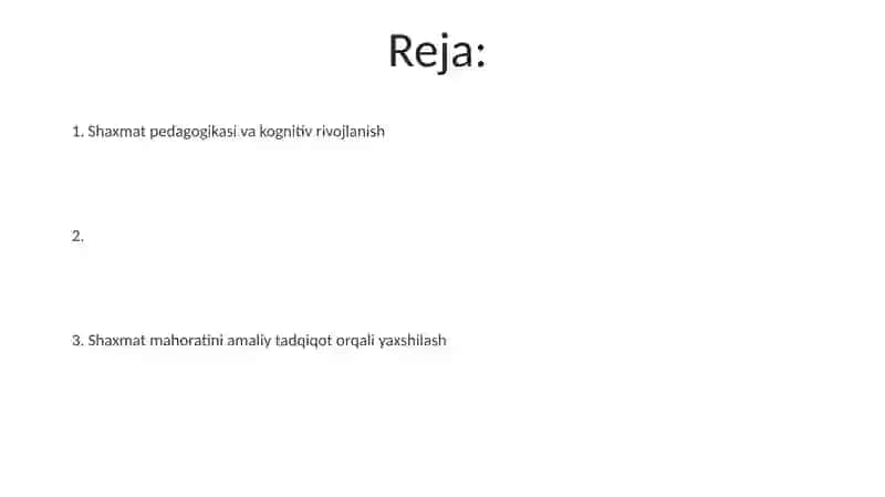 Shaxmat pedagogikasi va kognitiv rivojlanish 2