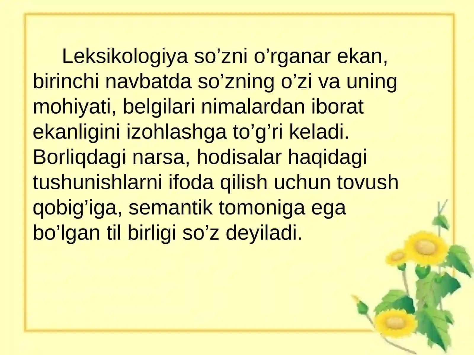 O'zbek tilining leksik qatlamlari 2