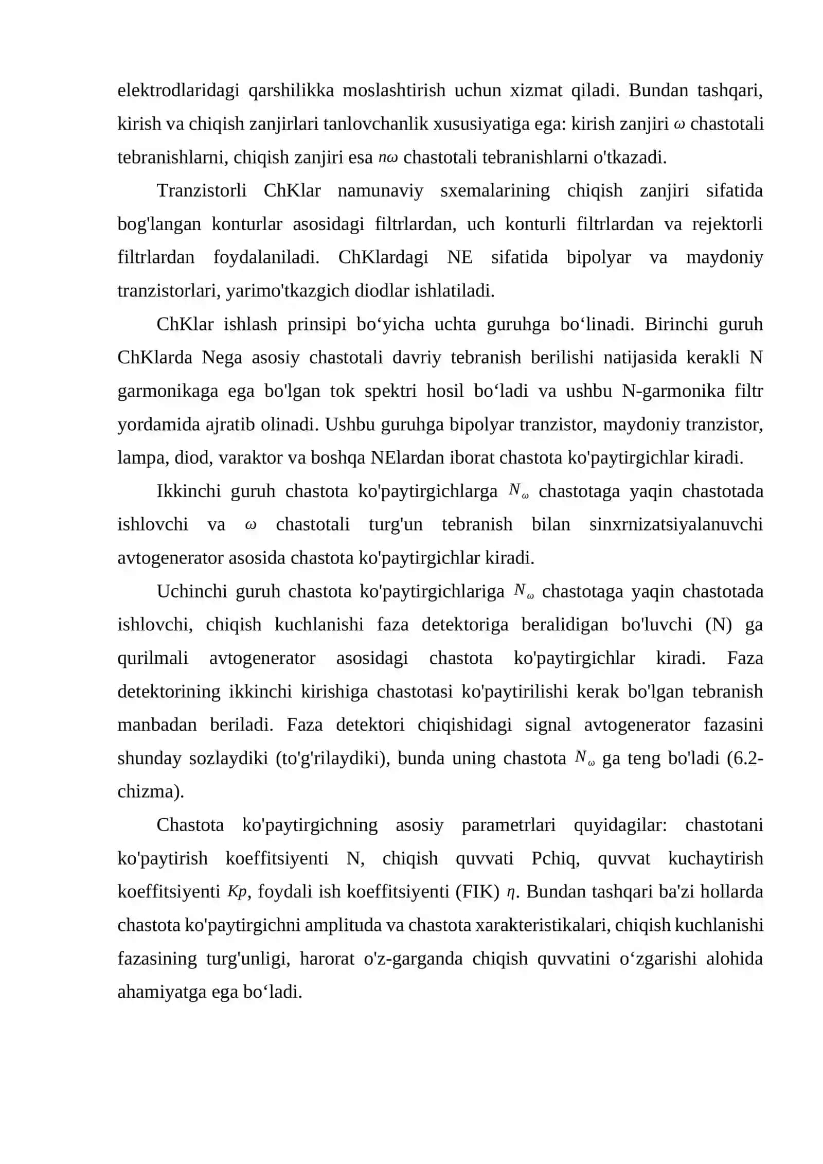 CHASTOTA KO'PAYTIRGICHLAR 2