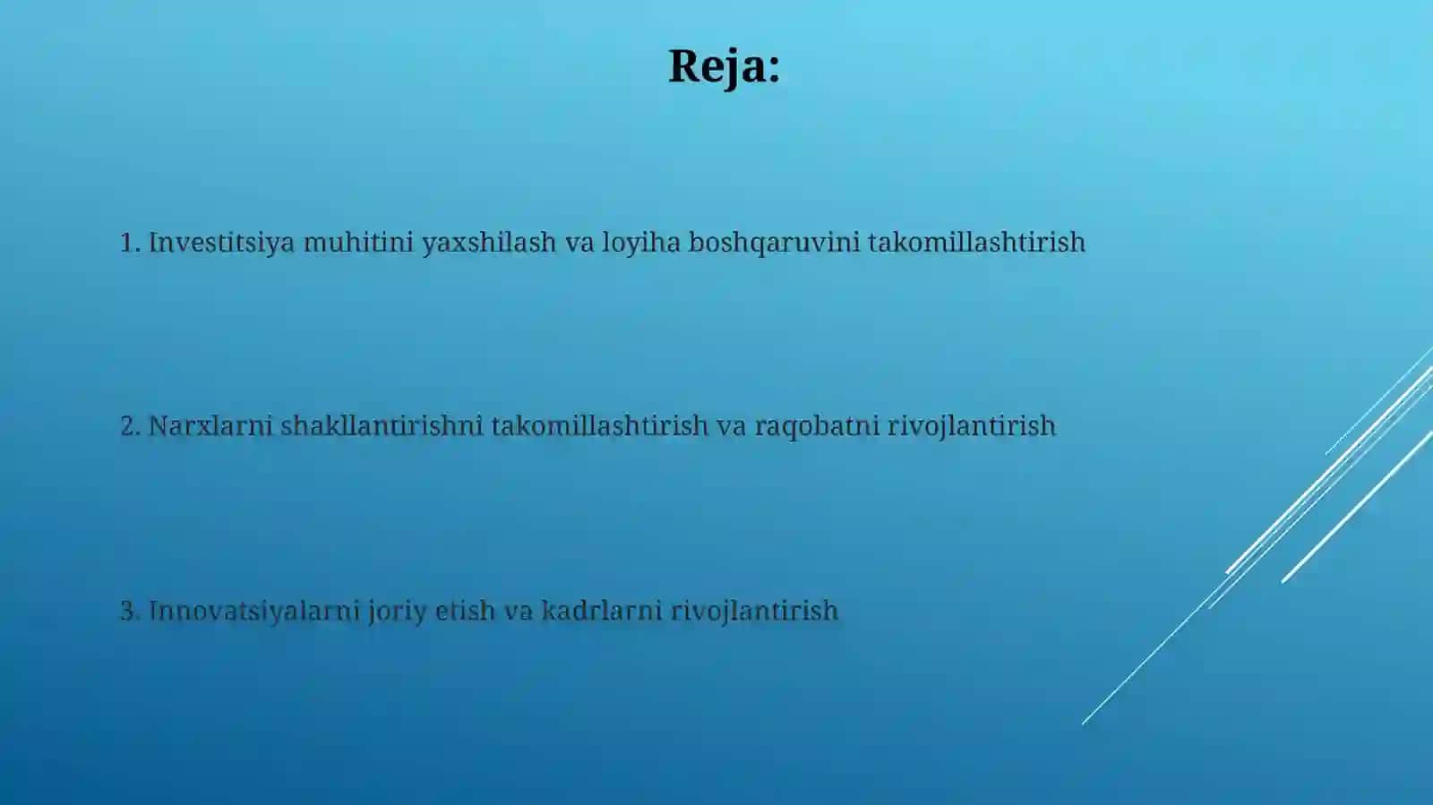 Qurilishda iqtisodiy islohotlarni chuqurlashtirishning asosiy yo‘nalishlari 2