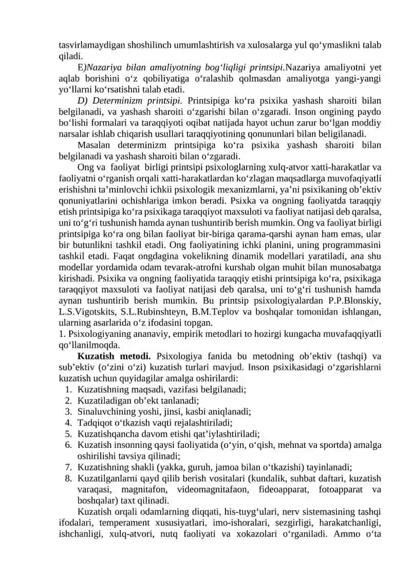 Psixologiyaning tadqiqot metodlari va tarmoqlari 2