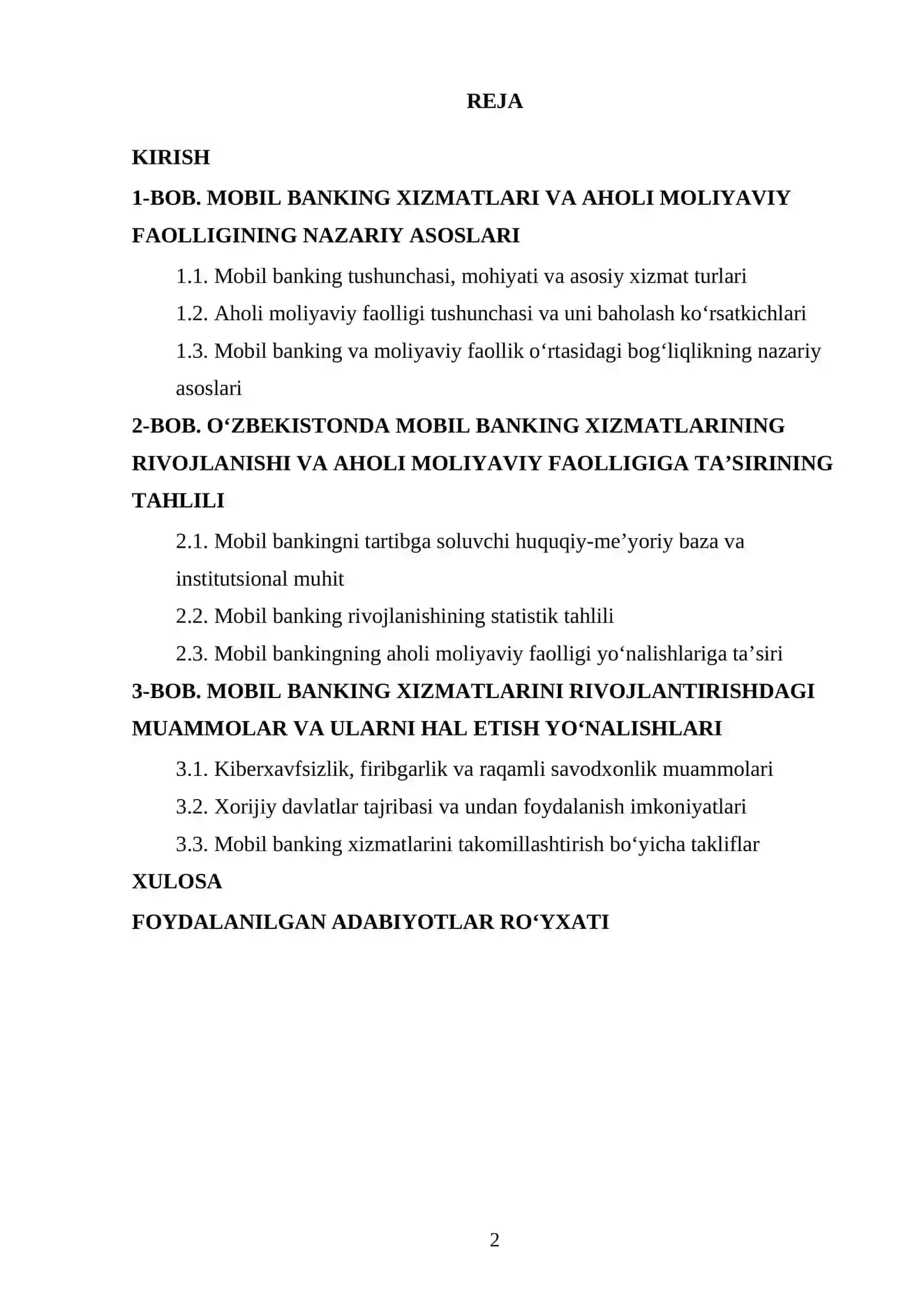 MOBIL BANKING XIZMATLARINING AHOLI MOLIYAVIY FAOLLIGIGA TA’SIRI 2