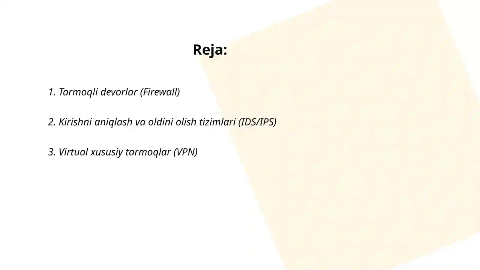 Tarmoqli devorlar (Firewall) 2