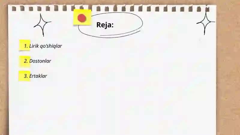 Xalq oĝzaki ijodi janrlar 2