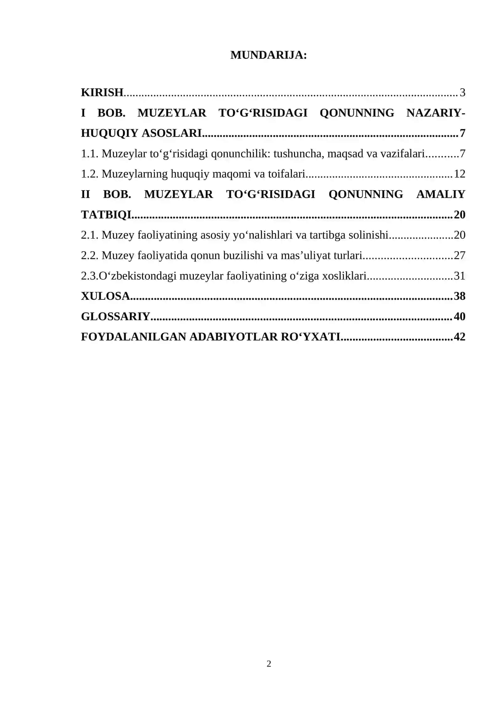 “Muzeylar to‘g‘risidagi qonun” 2