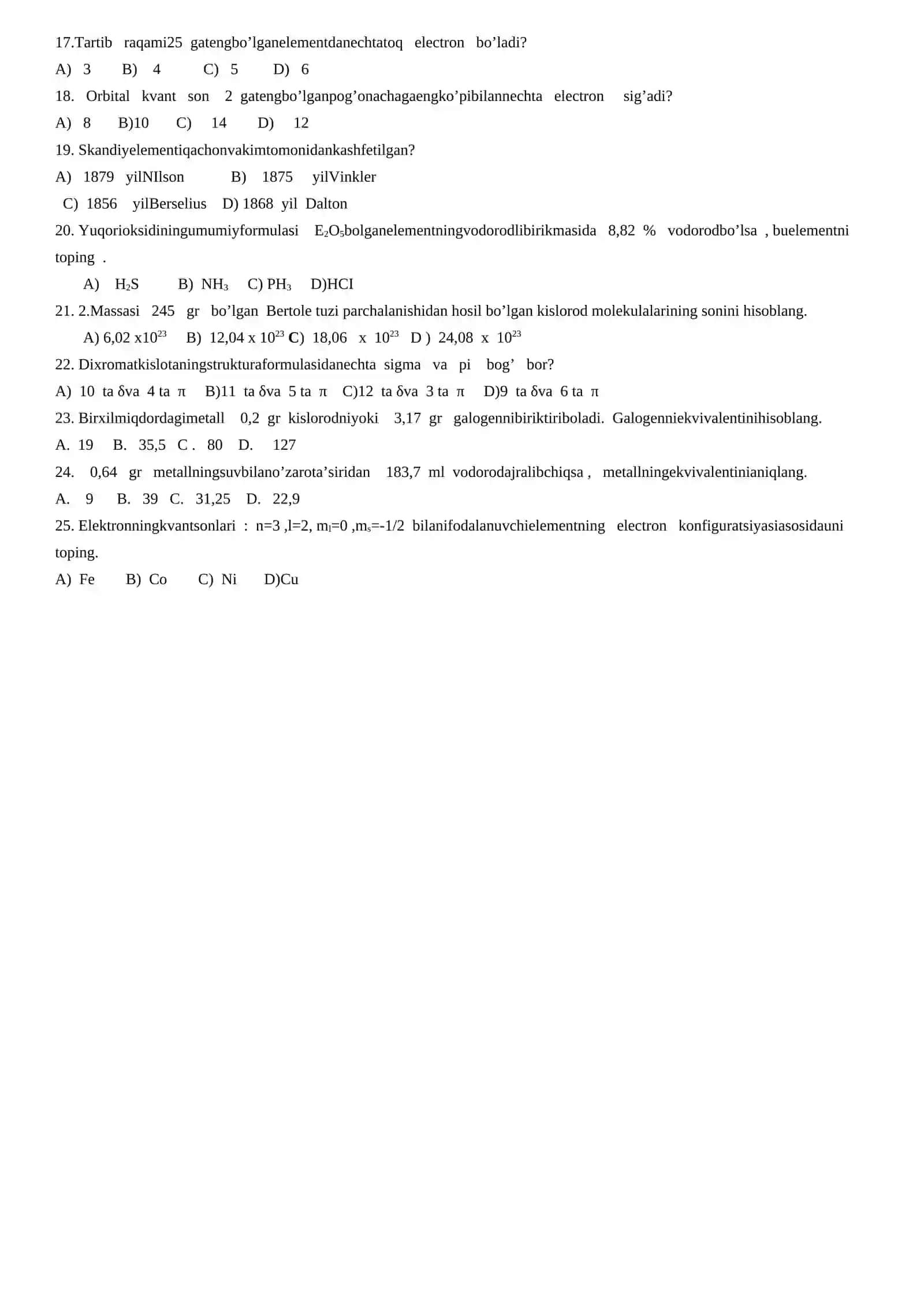 Kimyo 11-sinf IV-chorak 2