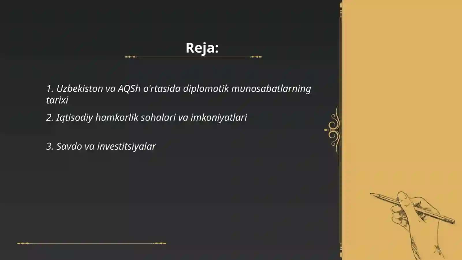 Uzbekiston va AQShning siyosiy va iqtisodiy munosabatlari 2