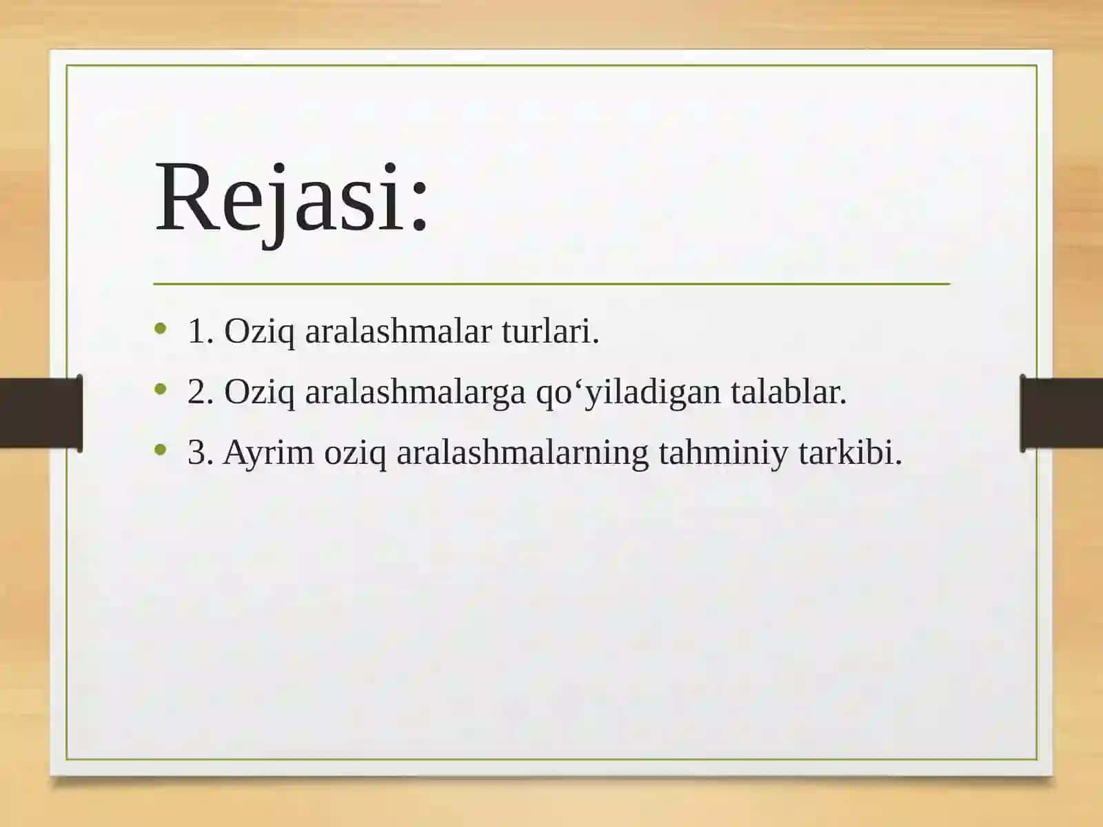Oziq aralashmalar turlari 2