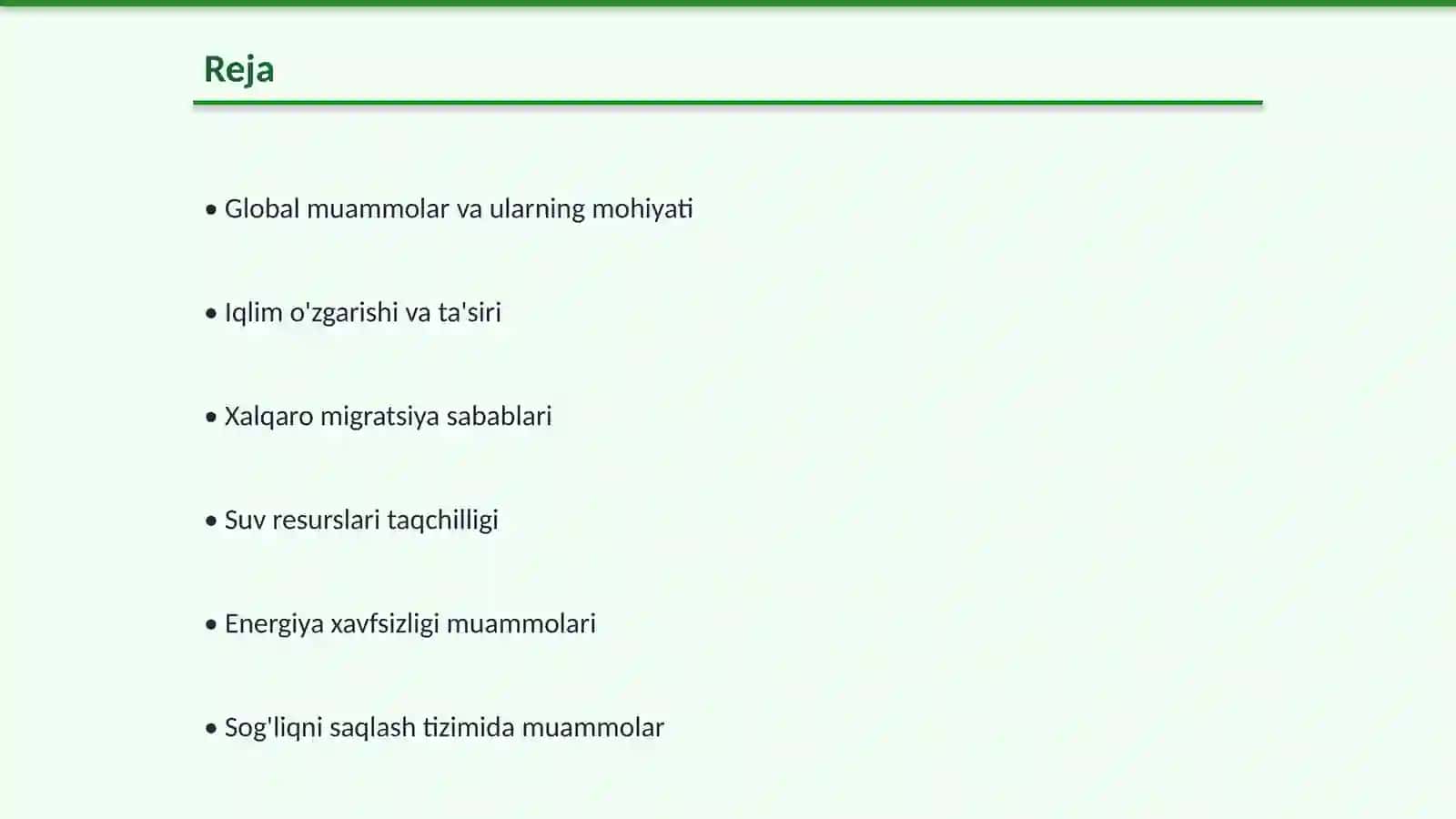Global muammolar bo'yicha kelishuv 2