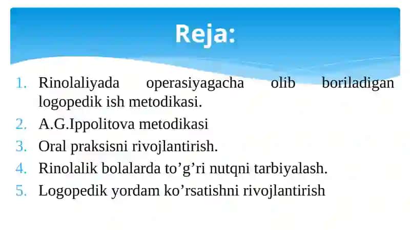 Rinolaliyanibartarafetishda operatsiyagacha bo’lgan logopedik ish tizimi 2
