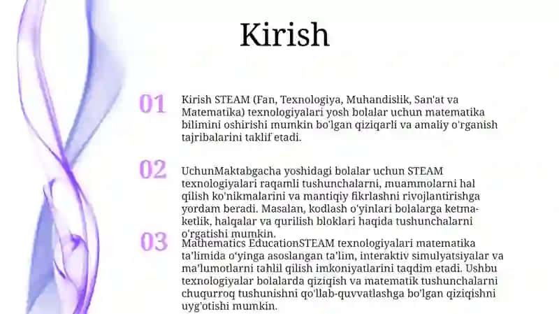 Maktabgacha Yoshdagi Bolalarni Matematik TaʼLimida Steam-Texnalogiyalardan Foydalanish 2