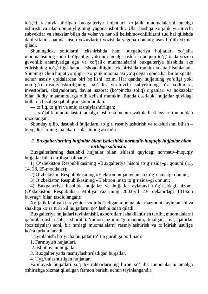 Buxgalteriya hisobi va hujjatlari 2