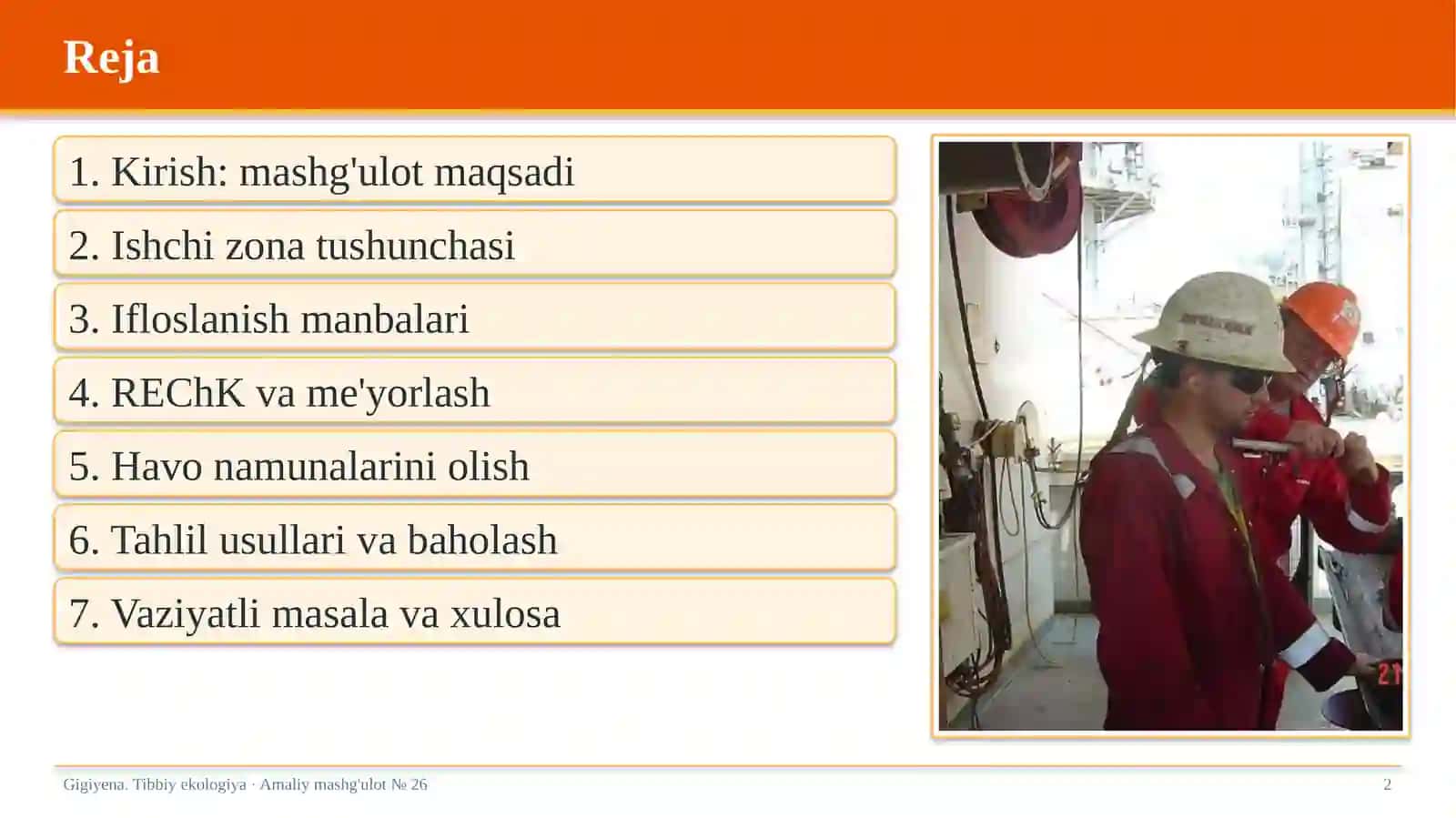 Gigiyena. Tibbiy ekologiya · Amaliy mashg'ulot № 26 2