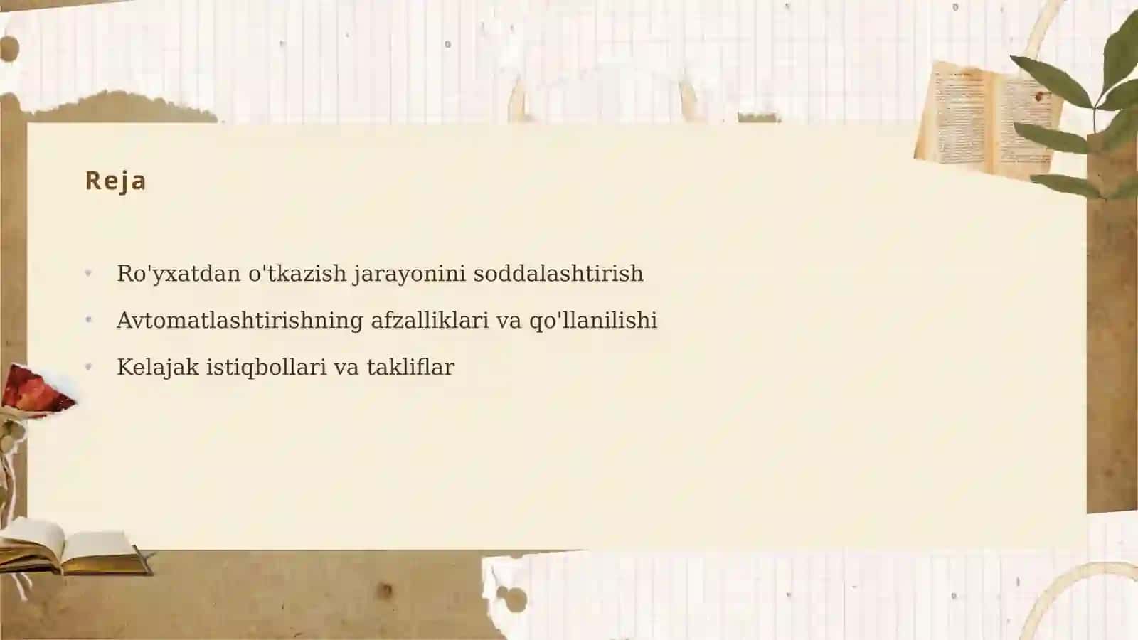 Foydalanuvchilarni ro'yxatdan o'tkazish va xizmatlarni avtomatlashtirish 2