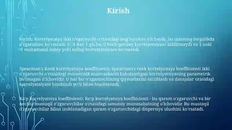 Tanlanma Korrelyatsiyon Nisbat.Egri Chiziqli Va Toplamiy Korrelyatsiya 2