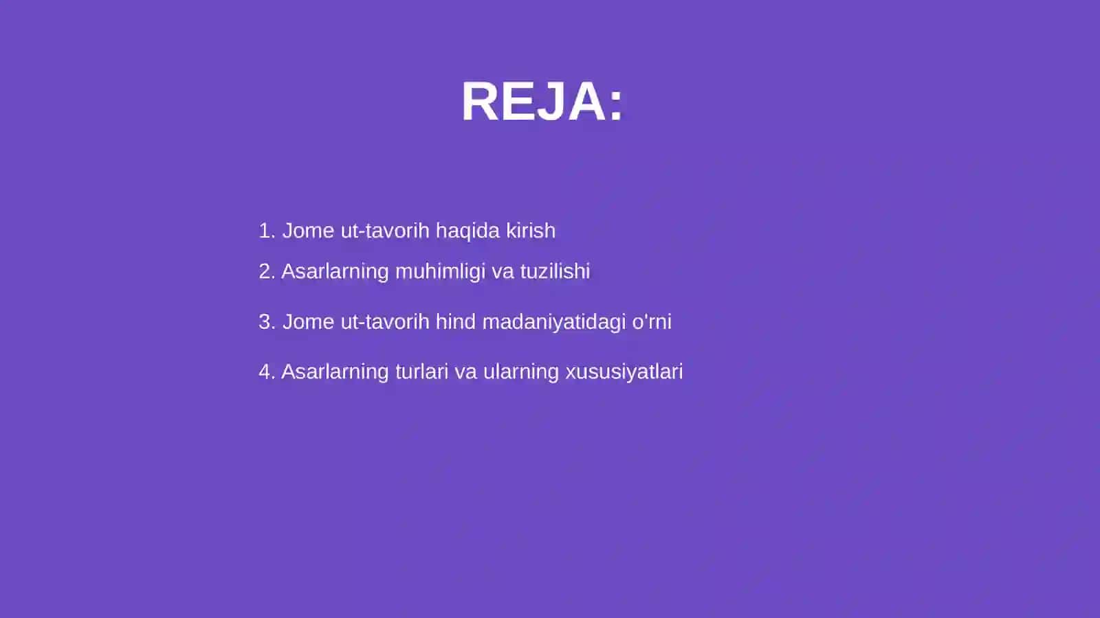 Jome ut-tavorih asari asosida slayd tayyorlash 2