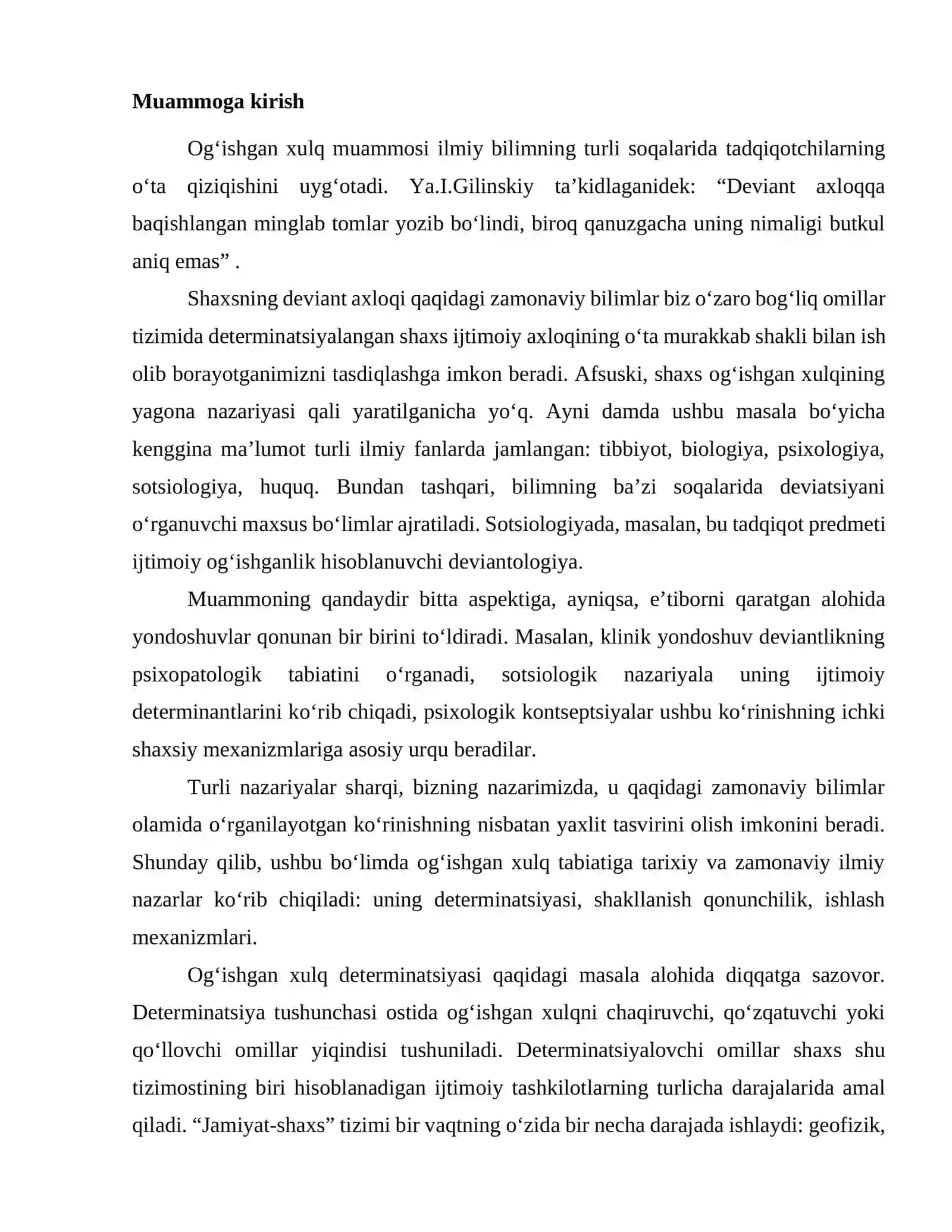 Shaxs ogʻishgan xulqining determinatsiyasida ijtimoiy va tabiiy birlik 2