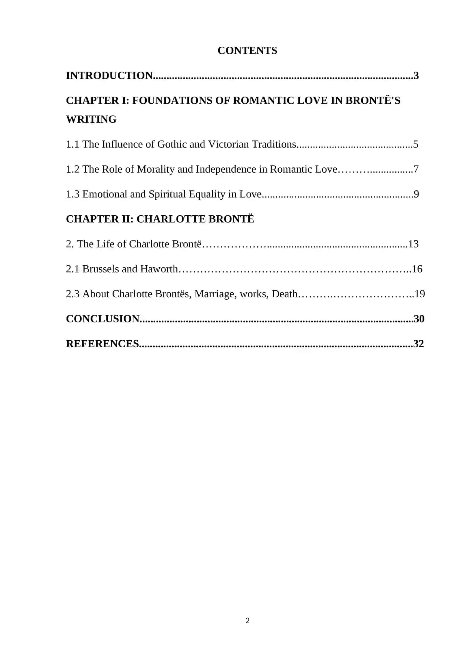 Course Paper on Romantic Love in Charlotte Bronte's Work 2
