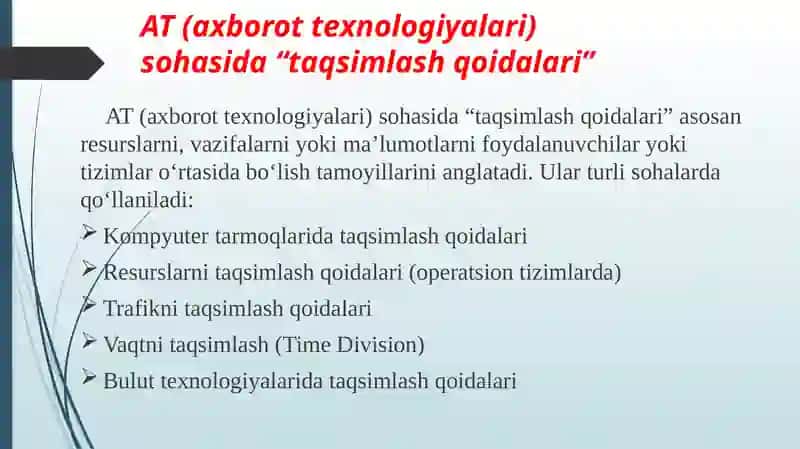 Taqsimlash qoidalari 2