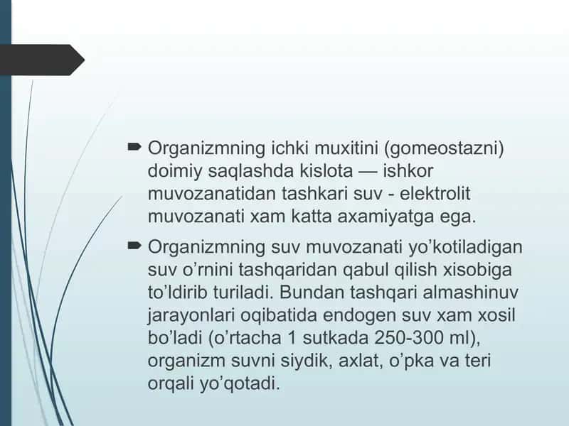 Suv-elektrolit balansi (SEB) buzilishi 2