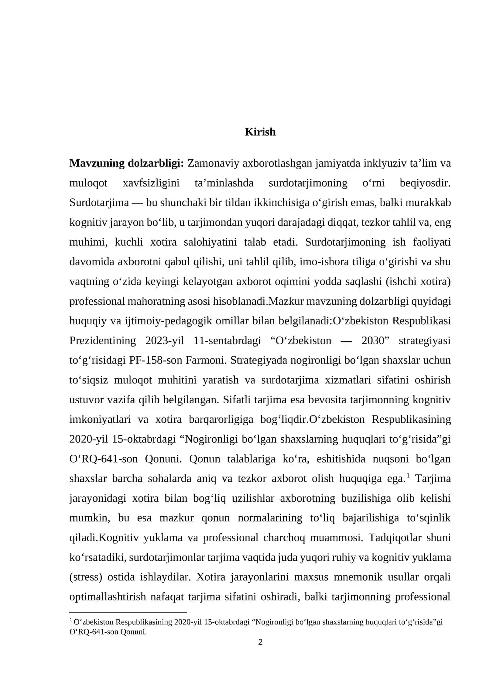 SURDOTARJIMADA XOTIRA JARAYONLARINING PSIXOLOGIK VA FUNKSIONAL ASOSLARI 2
