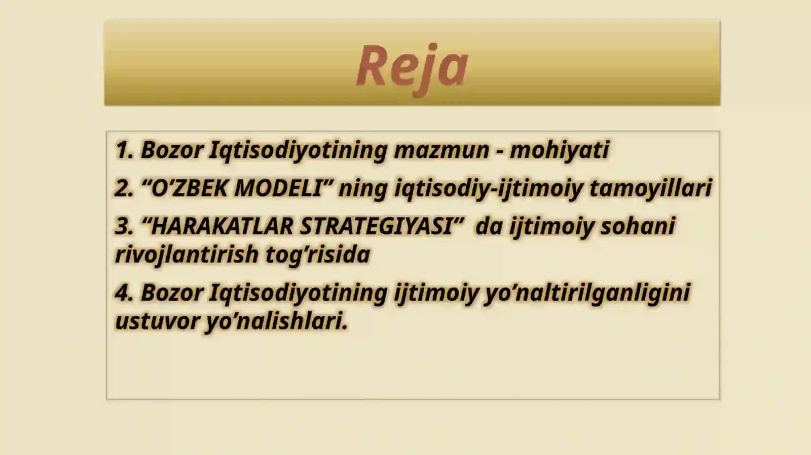 Bozor Iqtisodiyotining Ijtimoiy Yo’naltirilganligi va uning O’zbekistonga xos xususiyatlari 2