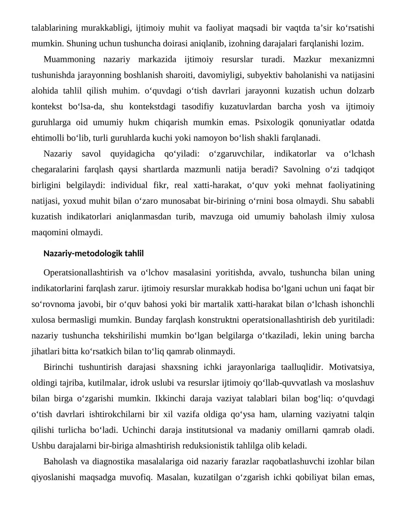 IJTIMOIY QO‘LLAB-QUVVATLASH VA MOSLASHUVNING BAHOLASH VA DIAGNOSTIKA MASALALARI 2