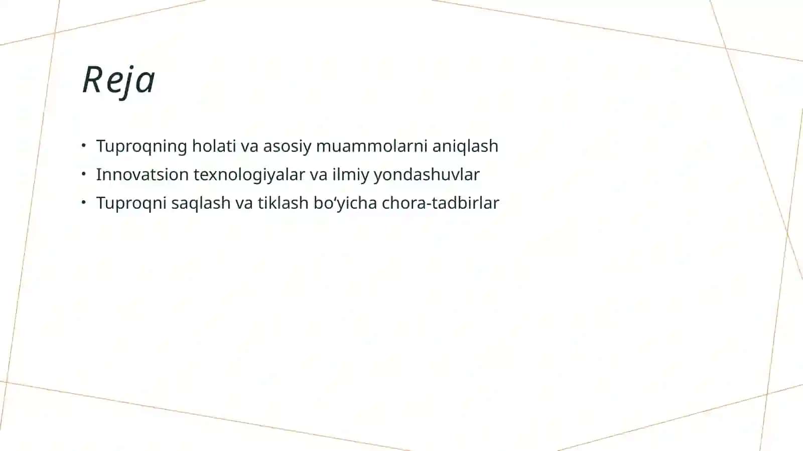 Tuproq muhofazasi sohasidagi innovatsion yangiliklar 2