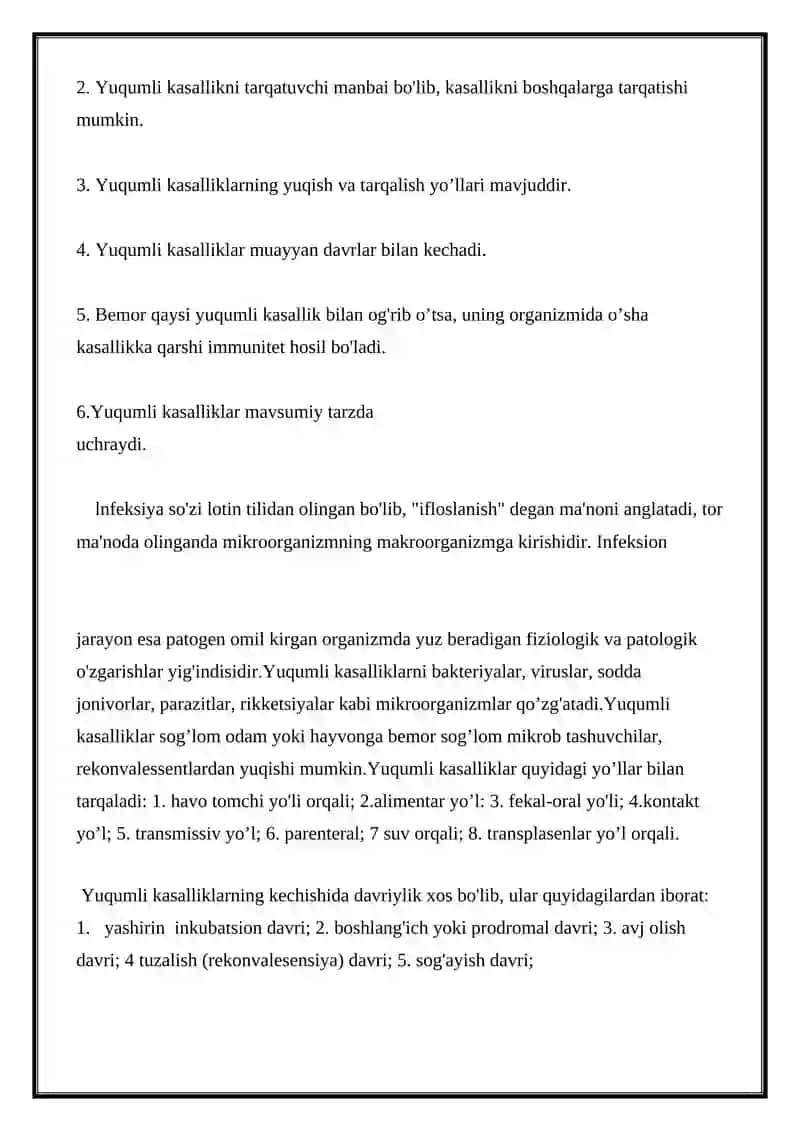 Yuqumli kasalliklar epidemiyologiyasi va profilaktikasi 2