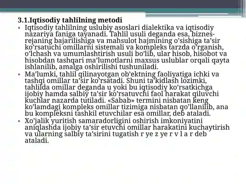 IQTISODIY TAHLILNING METODI VA UNDAQOʼLLANILADIGANANAVIY USULLAR 2