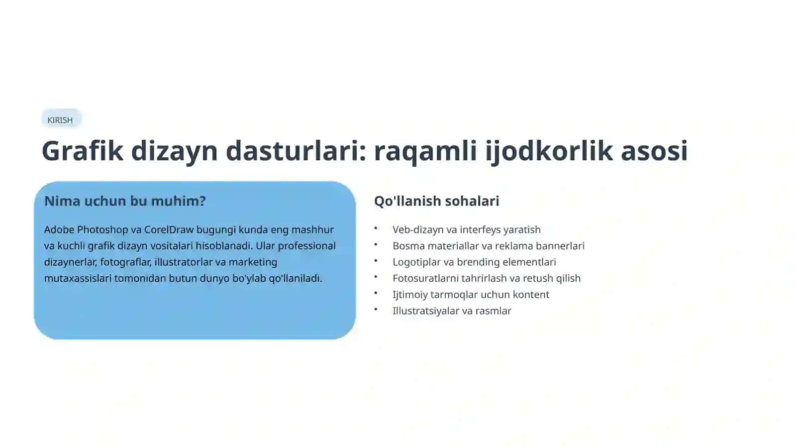 Adobe PhotoshopvaCorelDrawbilanishlashasoslari 2