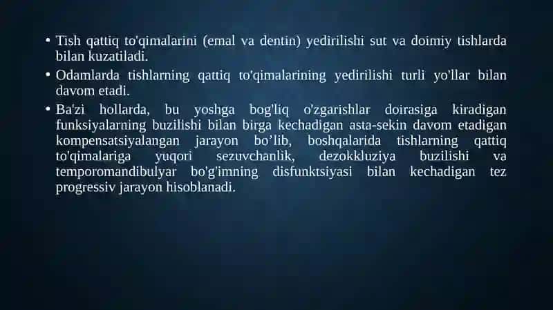 Tish qattiq to'qimalarining patologik yedirilishi 2