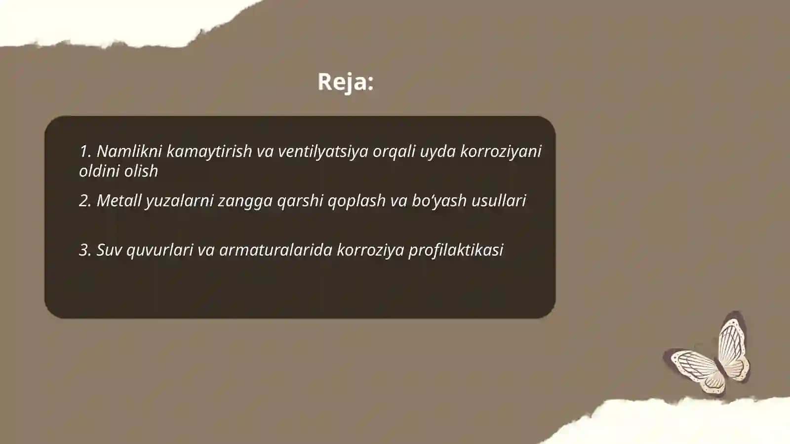 Uyda korroziyani kamaytirish 2