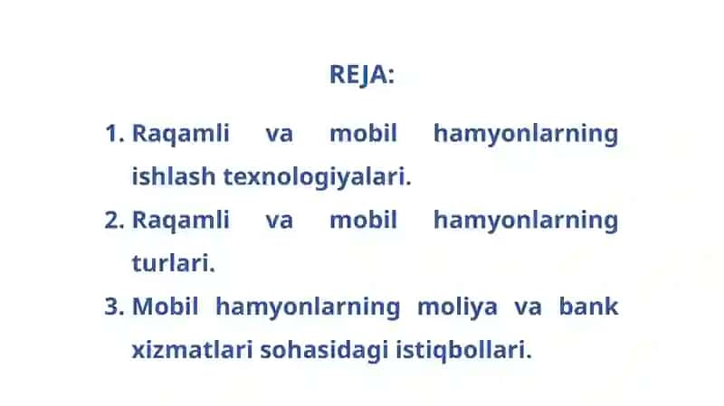 Raqamli va Mobil Hamyonlar 2
