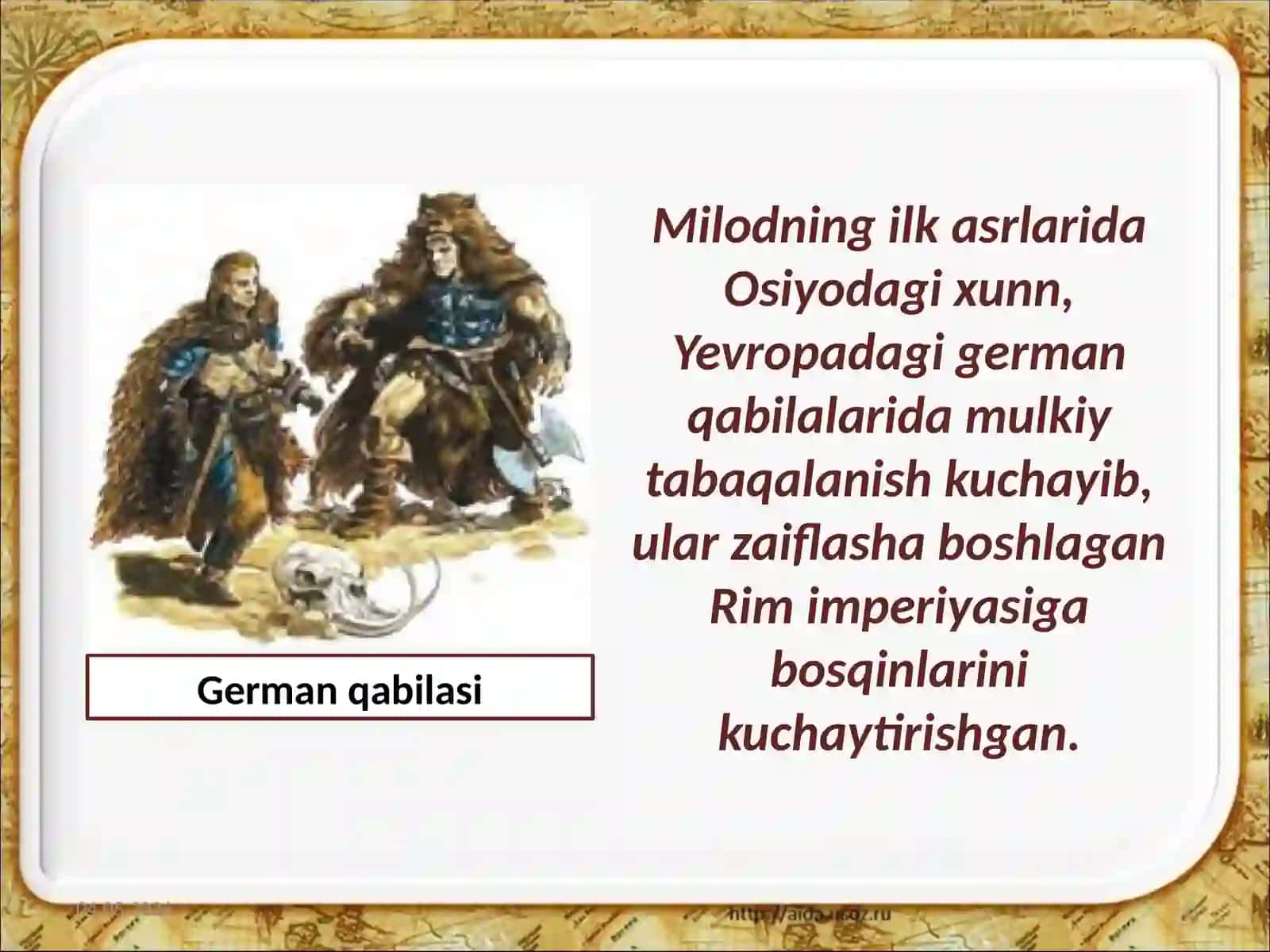 7-sinf Jahon tarixi German qabilalari va Rim imperiyasi dars taqdimot 2