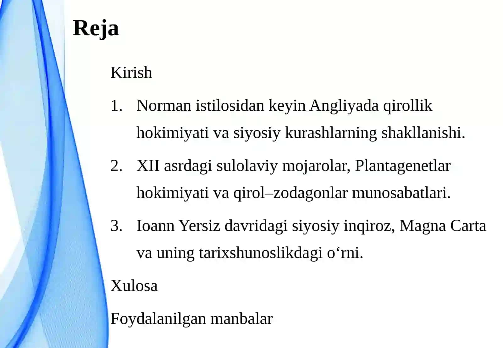 XI–XIII ASR BOSHLARIDAANGLIYADA SIYOSIY KURASH TARIXIGA OID ILMIY TADQIQOTLAR 2