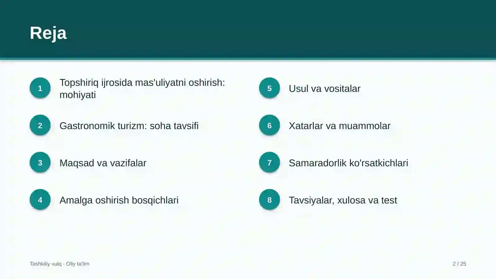 gastronomik turizmda topshiriqni bajarishda mas'uliyatni oshirish 2469 2