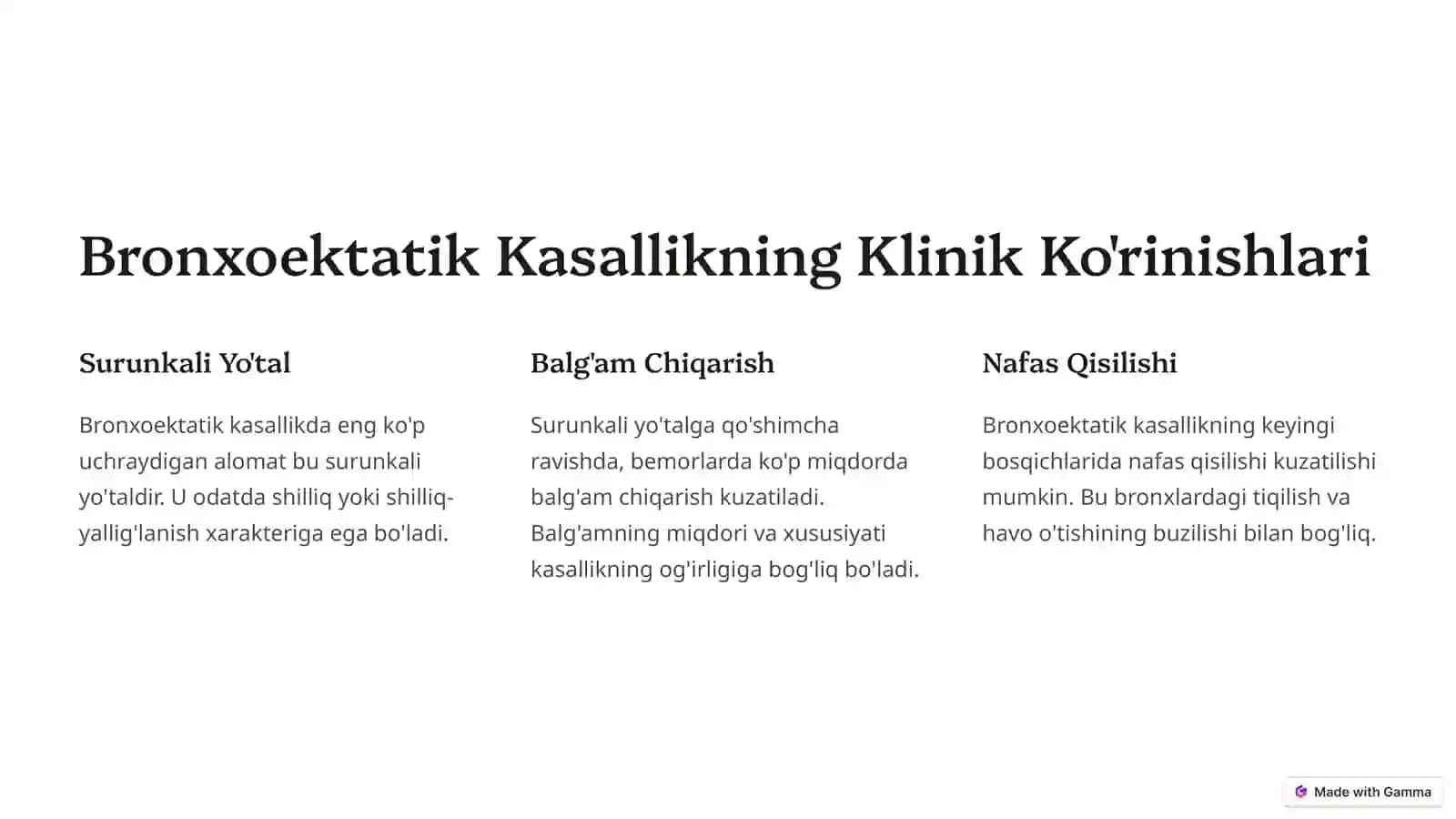 Bronxoektatik kasallik. Klinik, laborator va instrumental tekshirish usullari. Bronxografiya, bronxoskopiya 2