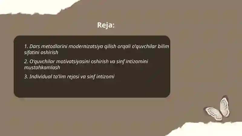 Dars metodlarini modernizatsiya qilish orqali oʻquvchilar bilim sifatini oshirish 2