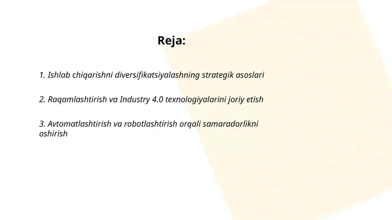 Ishlab chiqarishni diversifikatsiyalashning strategik asoslari 2