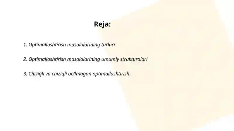 Optimallashtirish masalalarning matematik tavsifi va uni MS Excel dasturida yechish 2