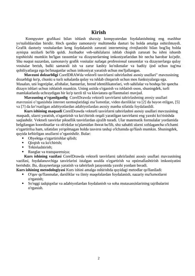 Vektor tasvirlarni tahrirlashning asosiy texnikalar 2
